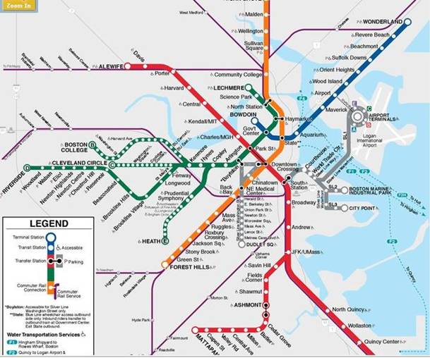 波士顿是全美国第一个拥有地下铁的城市,其地铁系统图片